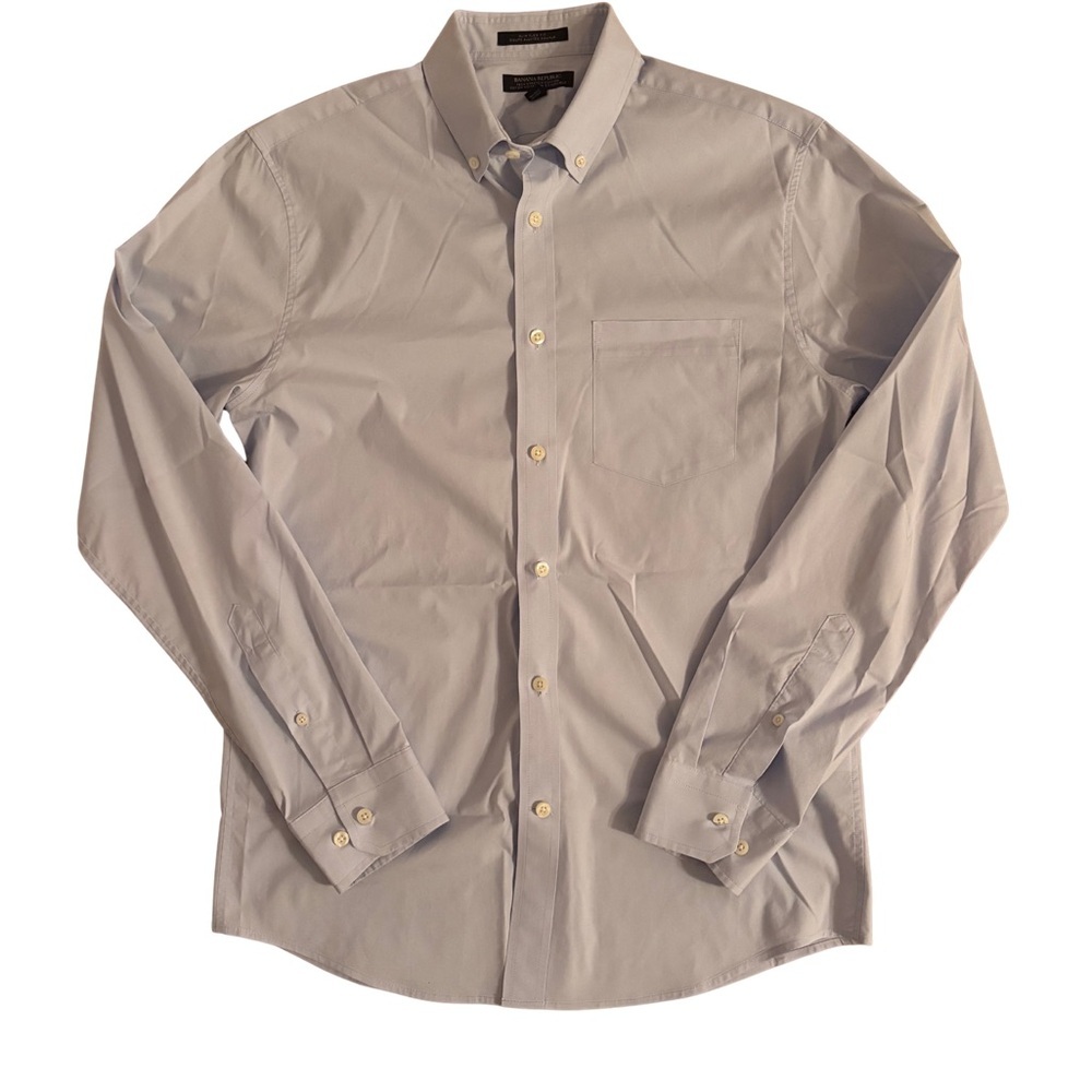 Banana Republic Tech Stretch Cotton Baby Blue Shirt